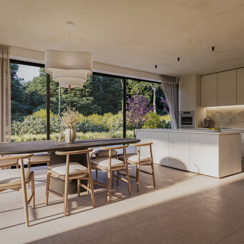 Keuken van een luxe parkvilla in Paddock Waasmunster
