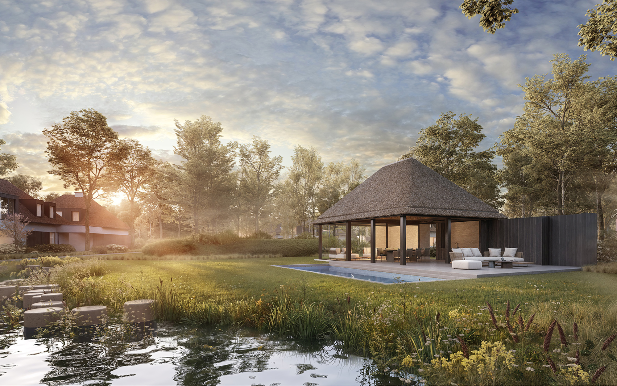Luxe parkvilla te koop in een groen domein in Paddock Waasmunster